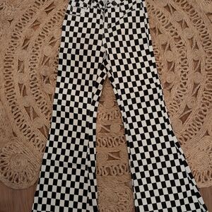 Checkered Black and White Pants